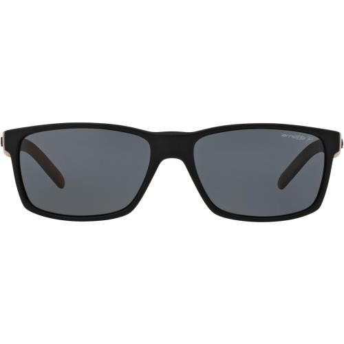 Arnette Unisex Sunglasses Shiny Black Frame Polarized Dark Grey Lenses 58MM
