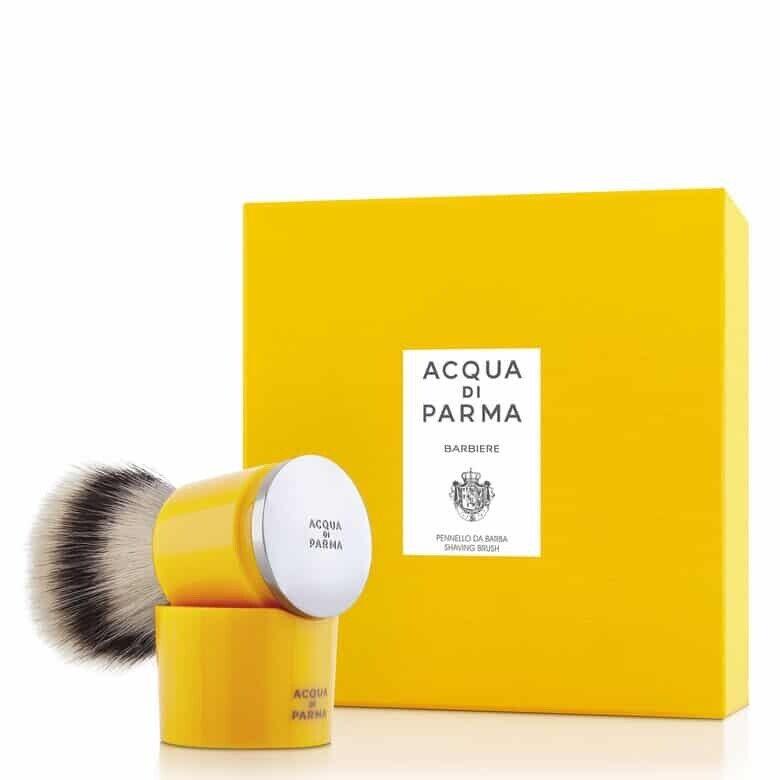 Acqua di Parma Barberie Yellow Men`s Badger Shave Brush Set Men`s Grooming