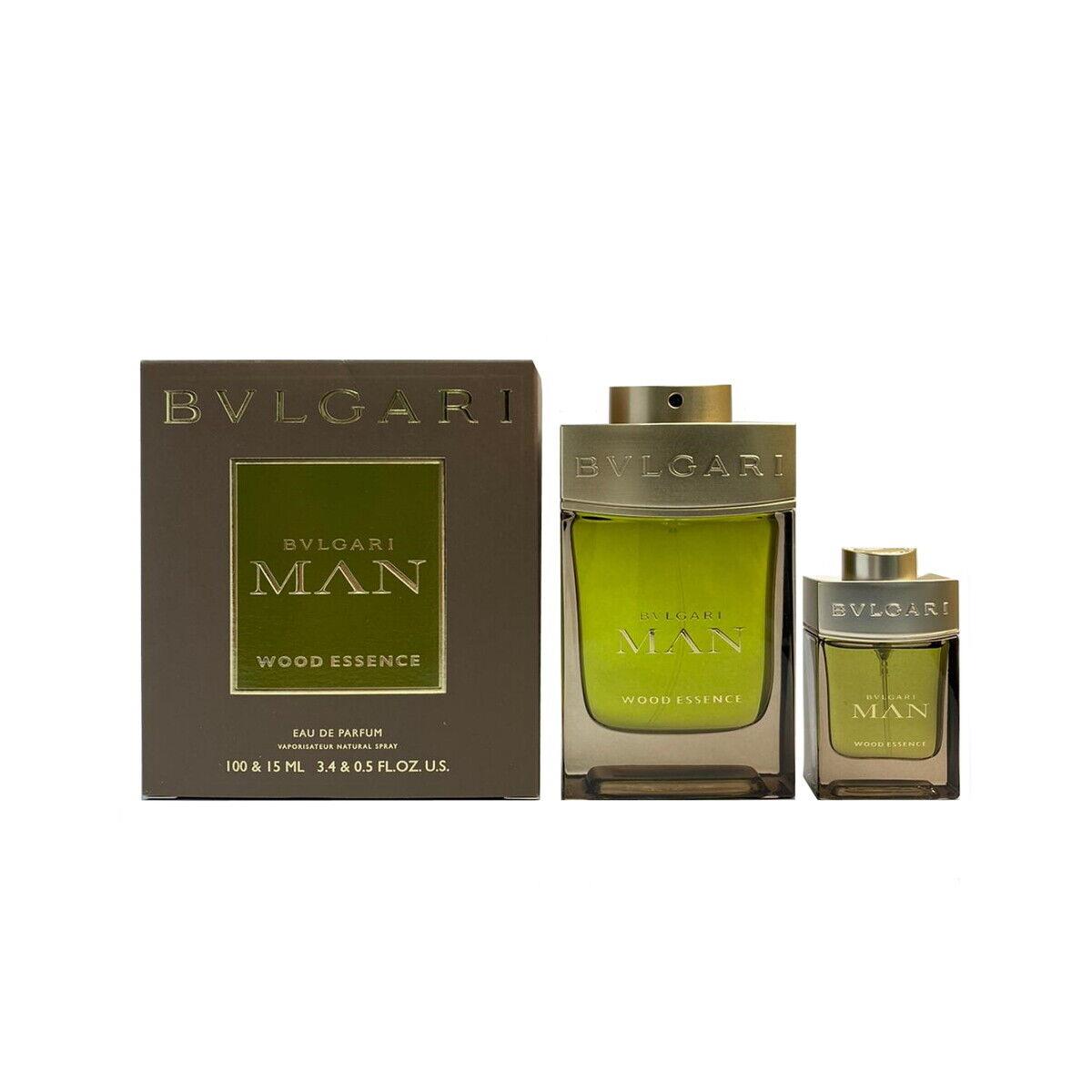 Bvlgari Man Wood Essence Edp Men`s 2 pc Gift Set 3.4 oz + 0.5 oz Spray