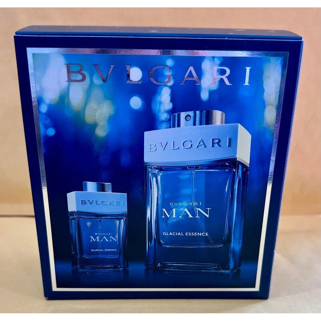 Bvlgari Man Glacial Essence For Men 2 Pcs Gift Set 3.4 oz + 0.5 oz Edp Spray