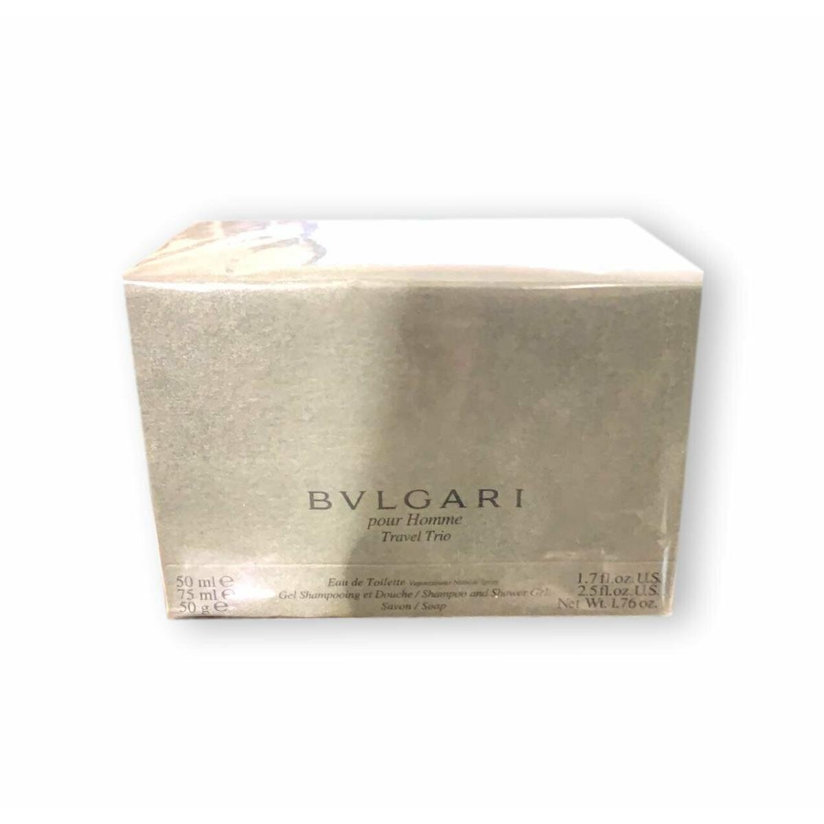 Bvlgari Pour Homme 1.7 oz Edt Spray+ 2.5 Gel+ 1.76 Soap Travel Trio