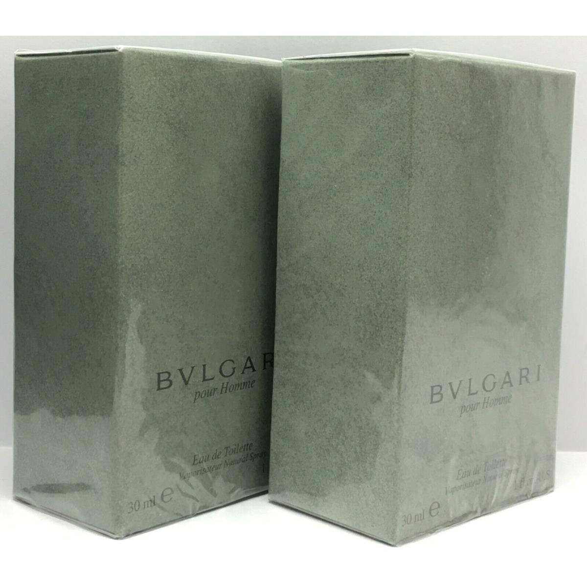 Bvlgari Pour Homme Eau de Toilette Vapo 30ml 1.0 oz Made in Italy Pack of 2