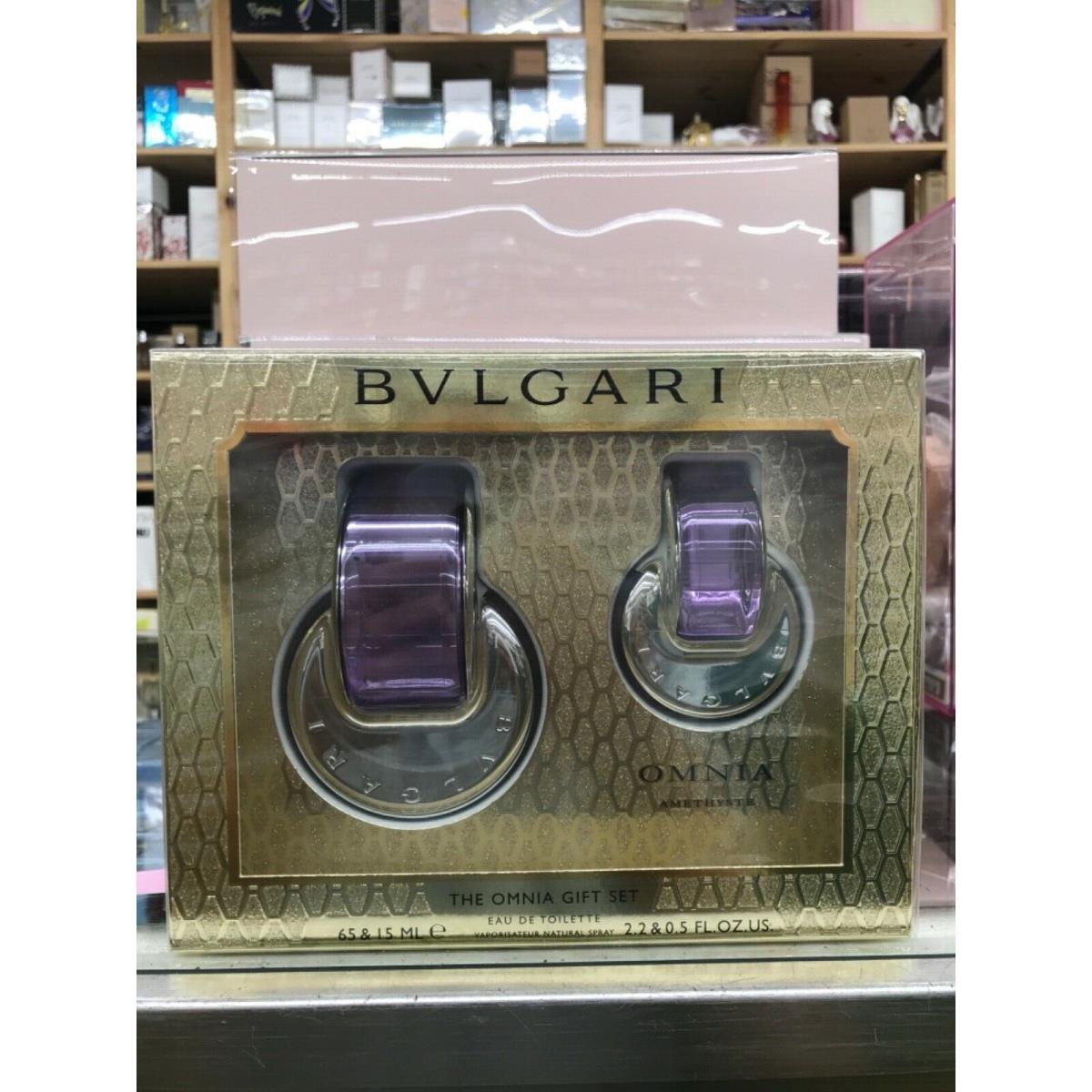 Bvlgari Omnia Amethyste 2 PC Gift Set Women`s Eau de Toilette 2.2 oz 0.5 oz