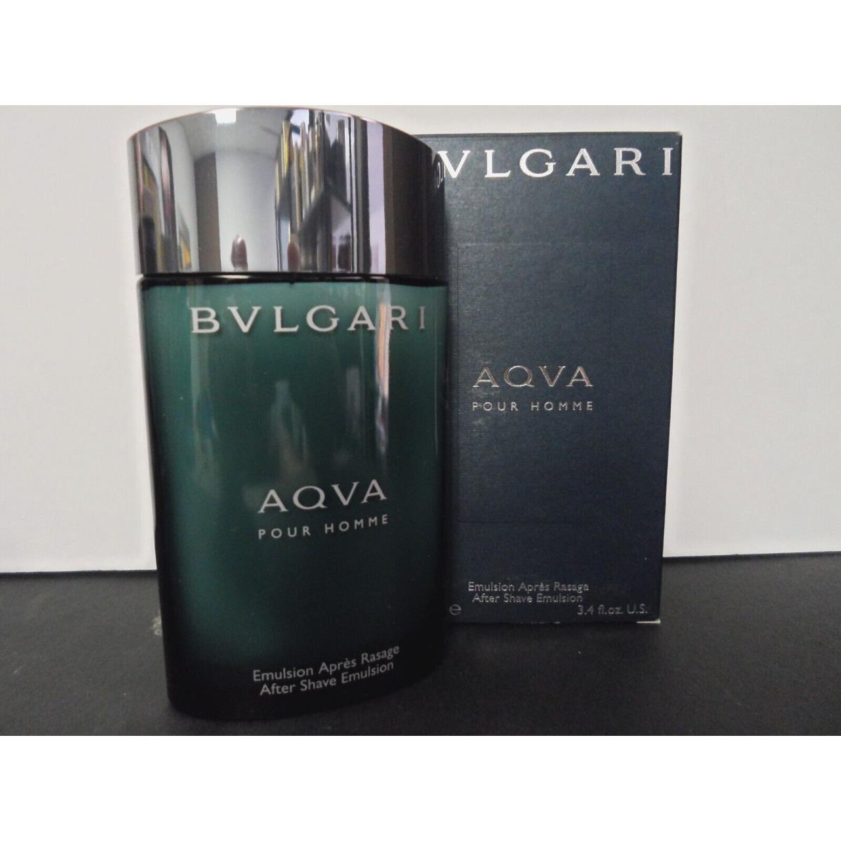 Bvlgari Aqva Homme After Shave Emulsion 3.4 oz Glass Bottle Worn Box Not