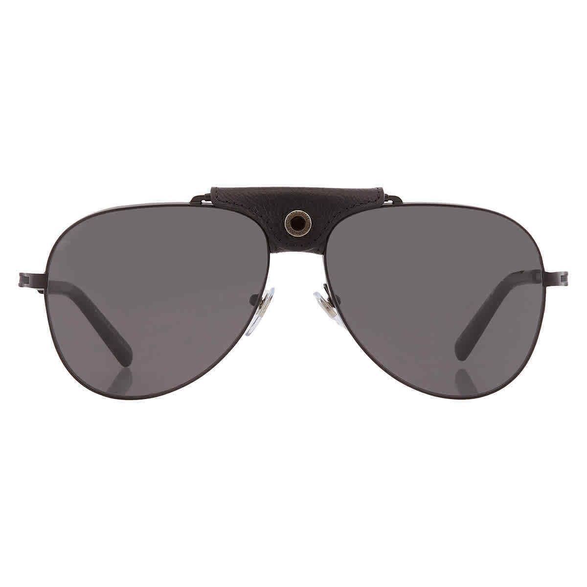 Bvlgari Polarized Grey Pilot Unisex Sunglasses BV5061Q 128/48 60 BV5061Q 128/48