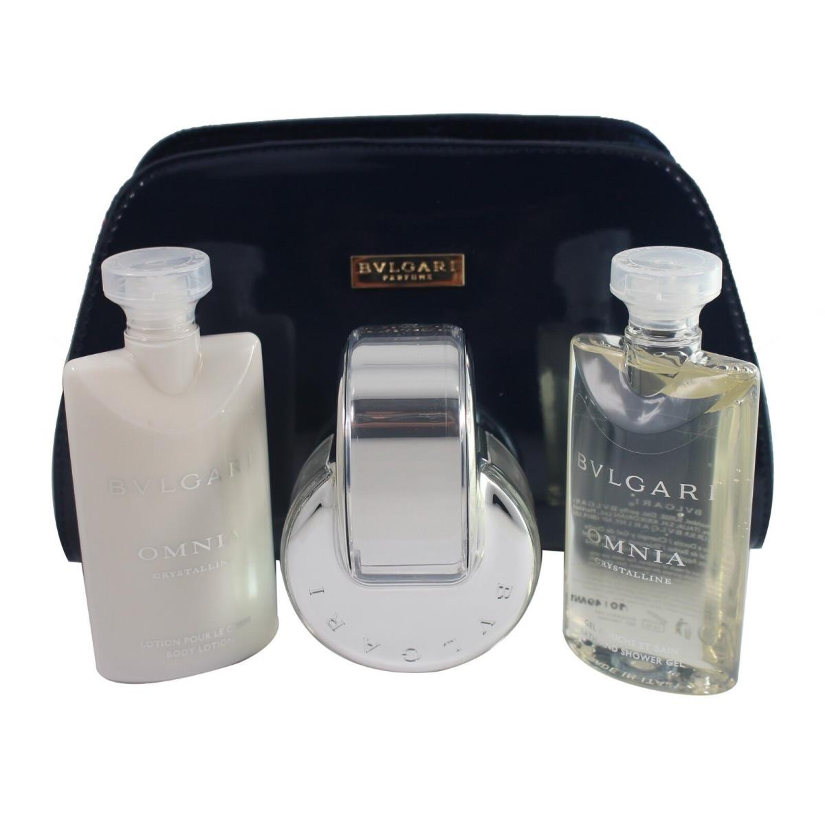 Omnia Crystaline by Bvlgari 2.2 Oz Edt 4 Piece Gift Set For Women