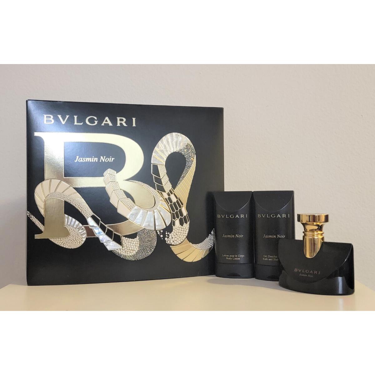 3pc Set Bvlgari Jasmin Noir 1.7oz Edp +2.5 oz Body Lotion + 2.5oz Gel For Women