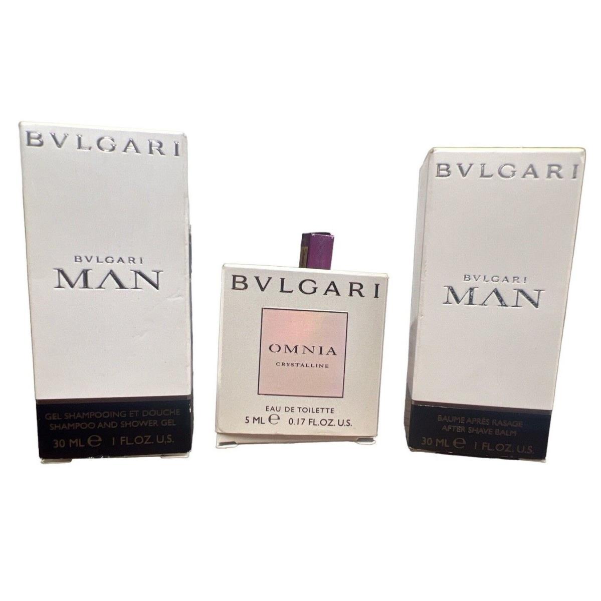 Bvlgari Omnia Crystalline Eau De Toilette 5ml / After Shave Balm Shampoo 30 ml