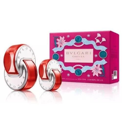 Bvlgari Omnia Coral Women 2 Pcs Set 2.2 oz 0.5 oz Eau De Toilette Spray