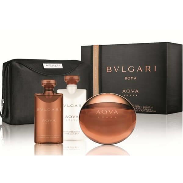 Aqva Amara by Bvlgari Set - 3.4 Fl oz + 2.5 A/s + 2.5 S/g + Case For Men