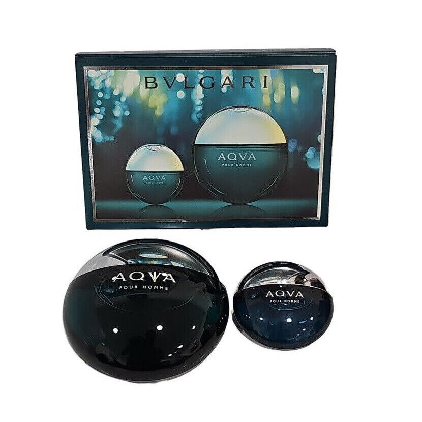 Bvlgari Aqva 2 Pieces Set 3.4 oz 0.5 oz Eau De Toilette Spray Men