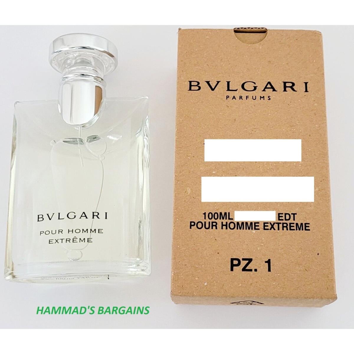 Bvlgari Pour Homme Extreme Edt 3.4 OZ / 100 ML For Men with Cap IN Brown Box