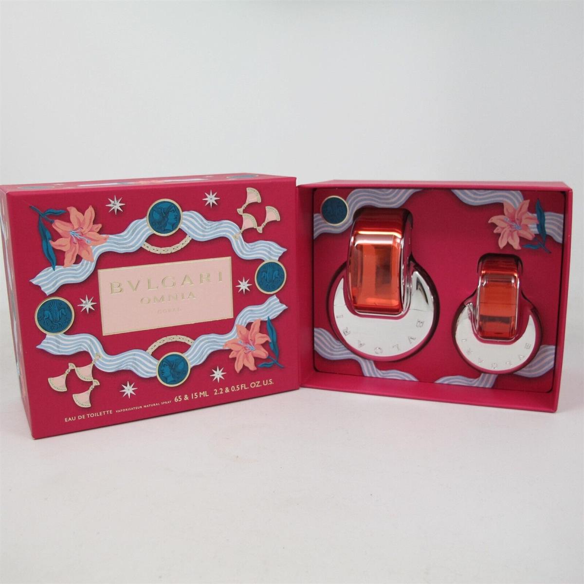 Omnia Coral by Bvlgari 2 Pcs Set: 65 15 Ml/ 2.2 oz 0.5 oz Edt Spray