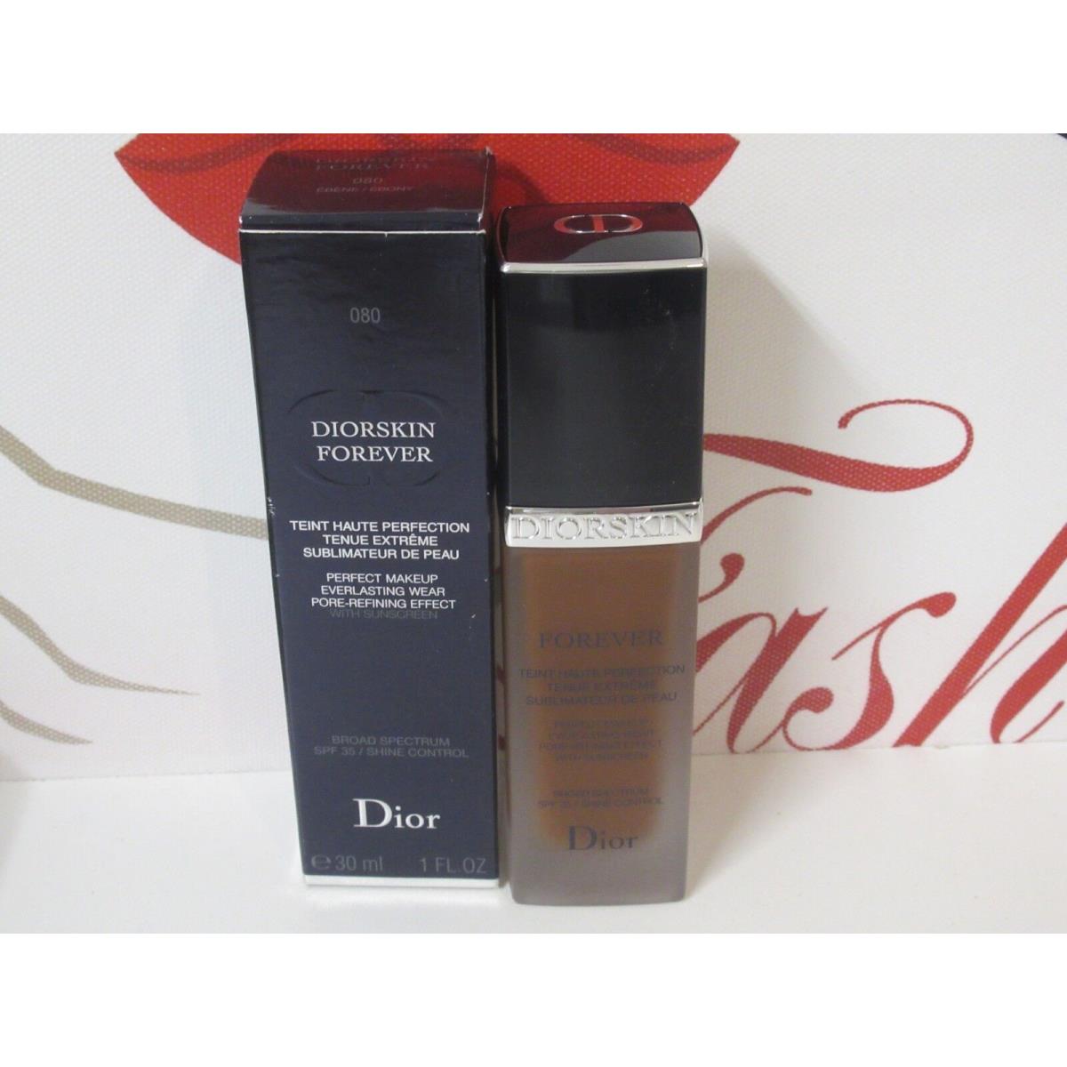 Christian Dior Diorskin Forever Perfect Makeup 080 Ebony 1 OZ Boxed