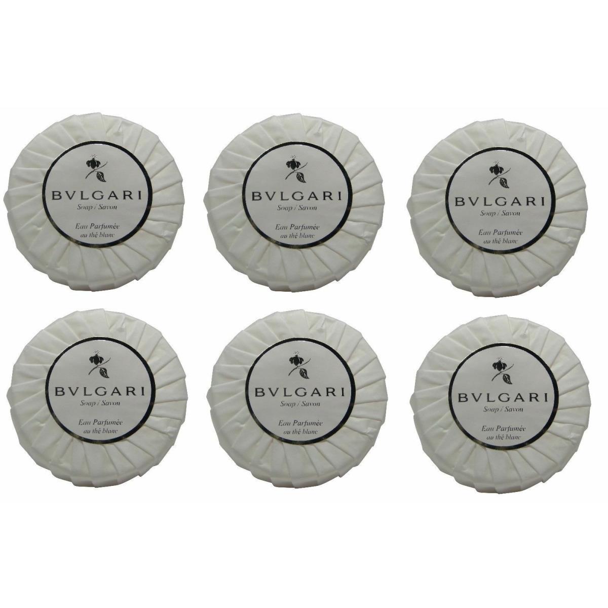 Bvlgari au The Blanc Lot of 6 Each 1.76oz Bars of Soap Total of 10.56oz