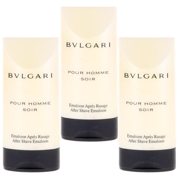 Soir By Bvlgari For Men Combo Pack: After Shave Emulsion 3oz 3x1oz