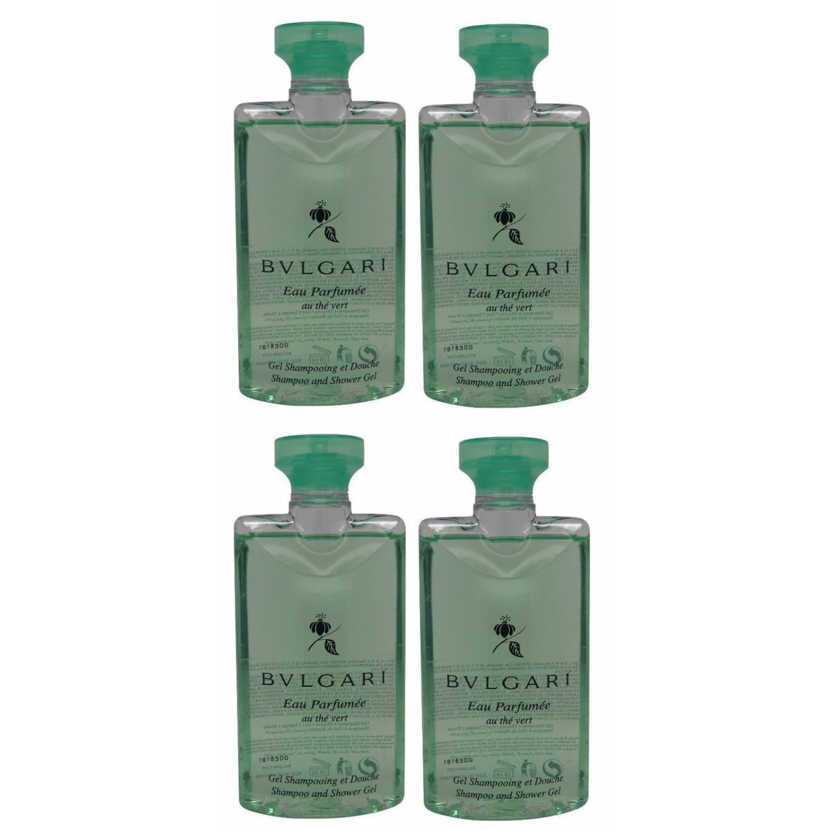 Bvlgari Green Tea Shampoo Shower Gel Lot of 4 Each 2.5oz Total of 10oz