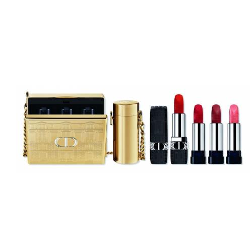 Dior Limited Edition Rouge Minaudiere Case Lipstick Holder+ 4 Lipsticks