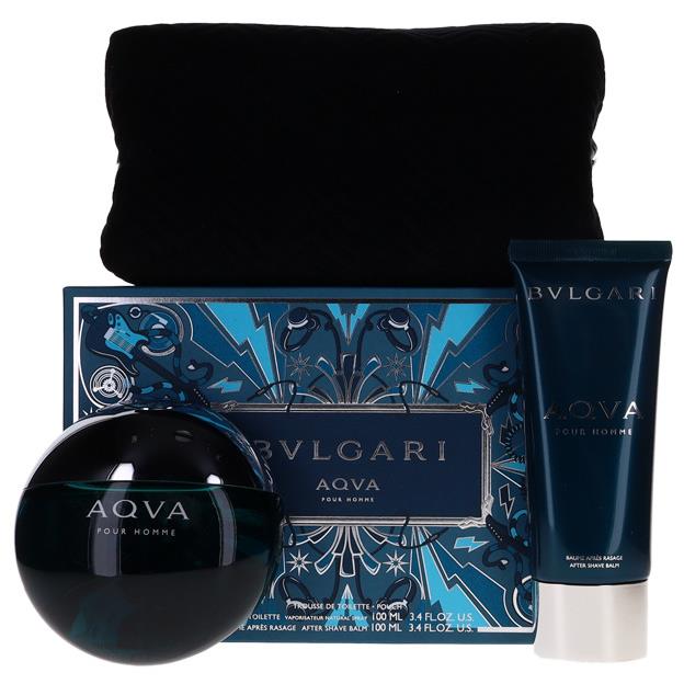 Aqva Pour Homme By Bvlgari For Men Set: Edt+asb+pouch 3.4+3.4 oz