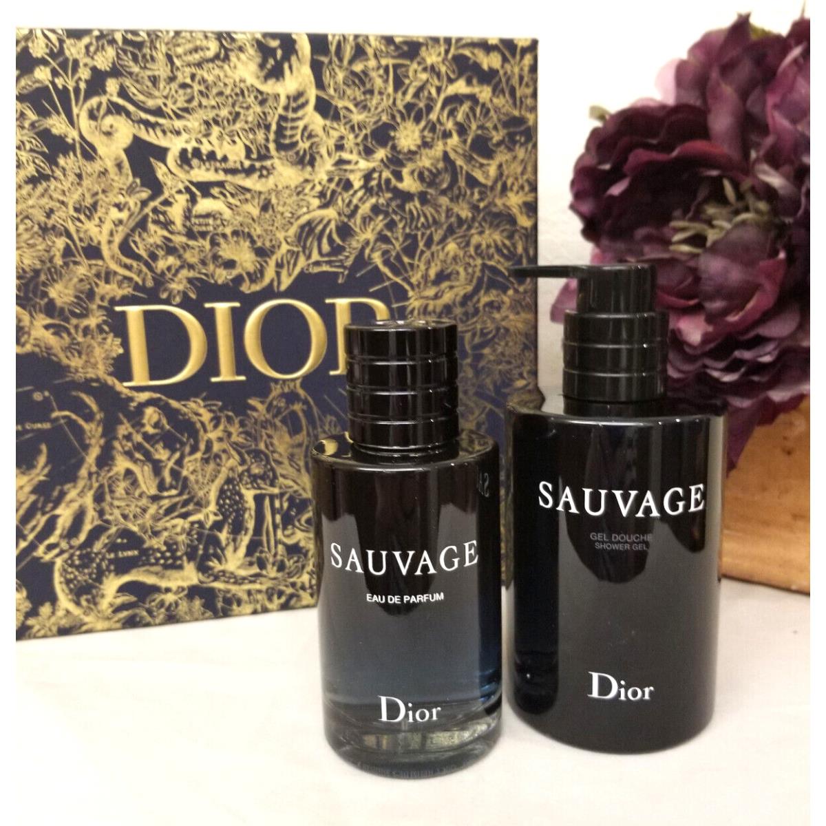 Dior Sauvage 2 Pieces Gift Set Box Edp 3.4 Oz+ Shower Gel 8.4 Oz Limited Edition