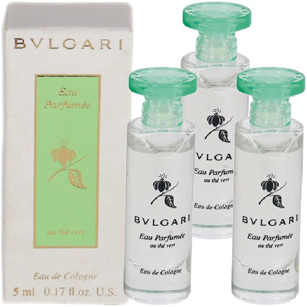 Eau Parfumee Au The Vert By Bvlgari For Women Combo : Mini Edc 3x.17oz Bottles