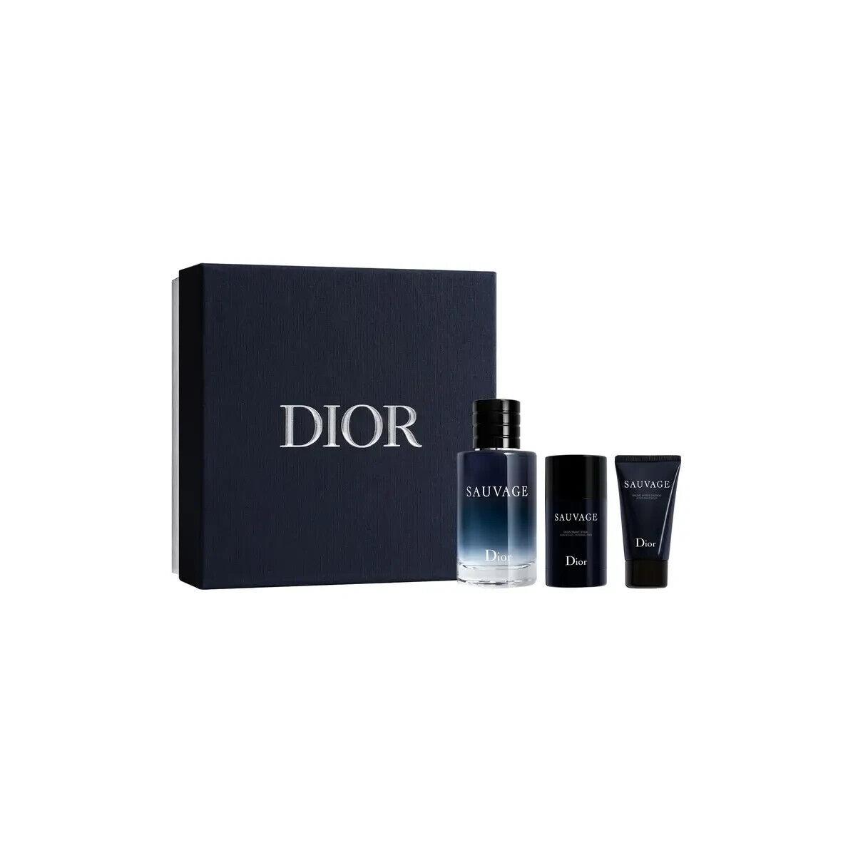 Christian Dior Christian Dior Sauvage 3 Piece Gift Set For Men 3.4 Eau De Toile