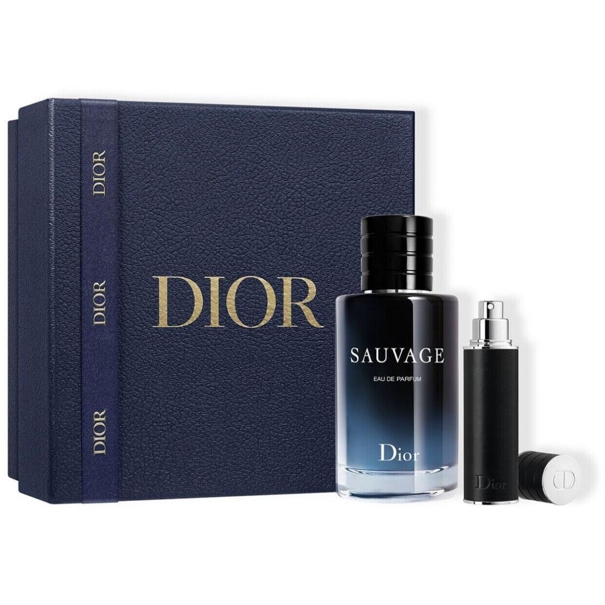 Dior Sauvage Eau de Parfum 3.4 Edt Spray- 10 ml Edp spray-2 Pcs Set