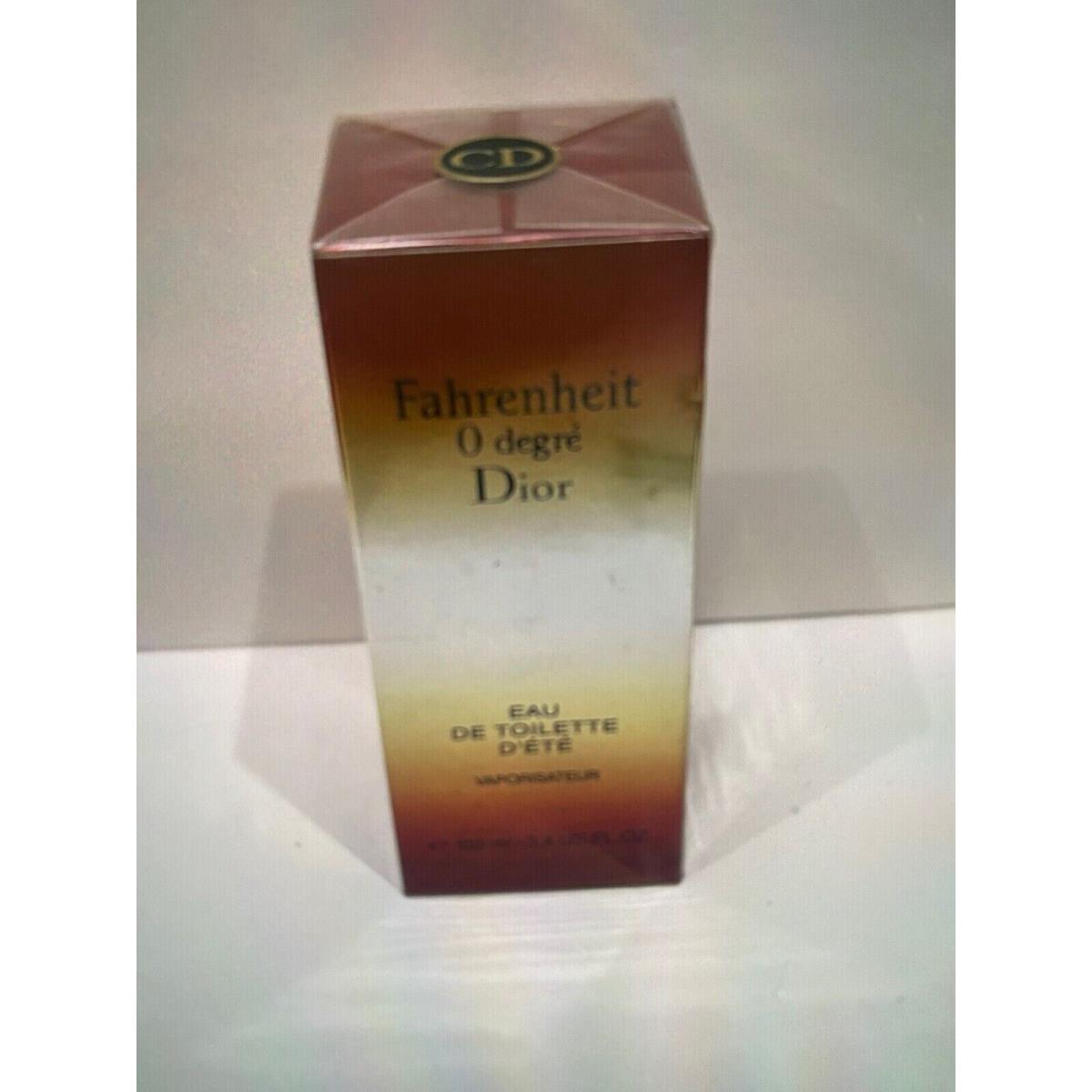 Fahrenheit 0 Zero Degree Christian Dior Men Cologne Edt Spray 3.4 oz