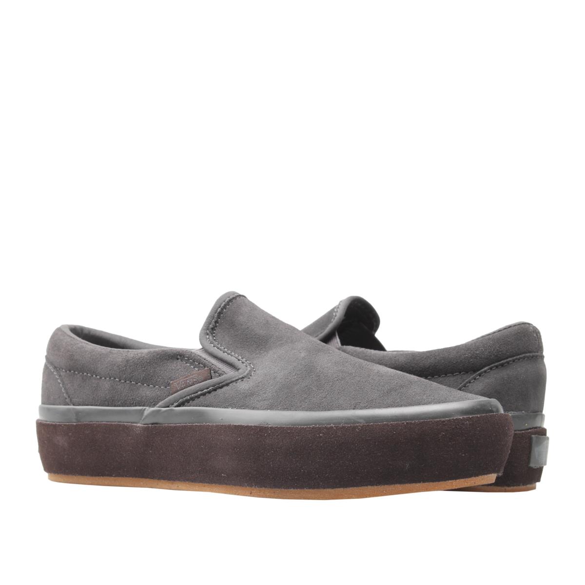 Vans Classic Slip On Platform Suede Outsole Asphalt Low Top Sneaker VN0A3JEZQFA Asphalt/Grey