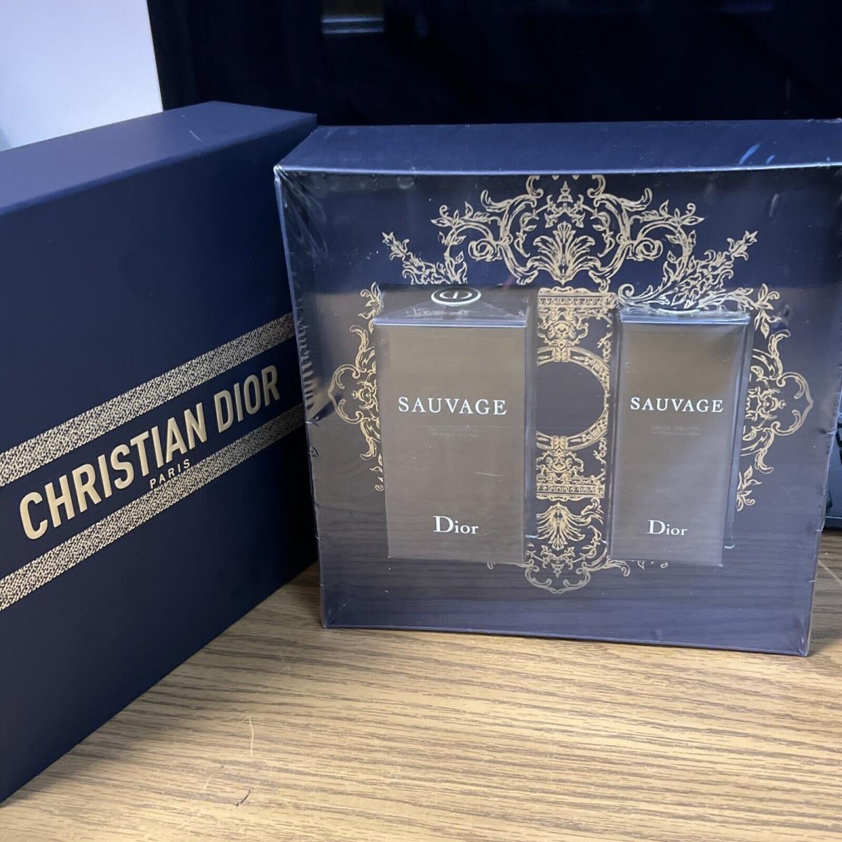 Christian Dior Sauvage 2 Oz + 1 Oz Parfume Gift Set Box