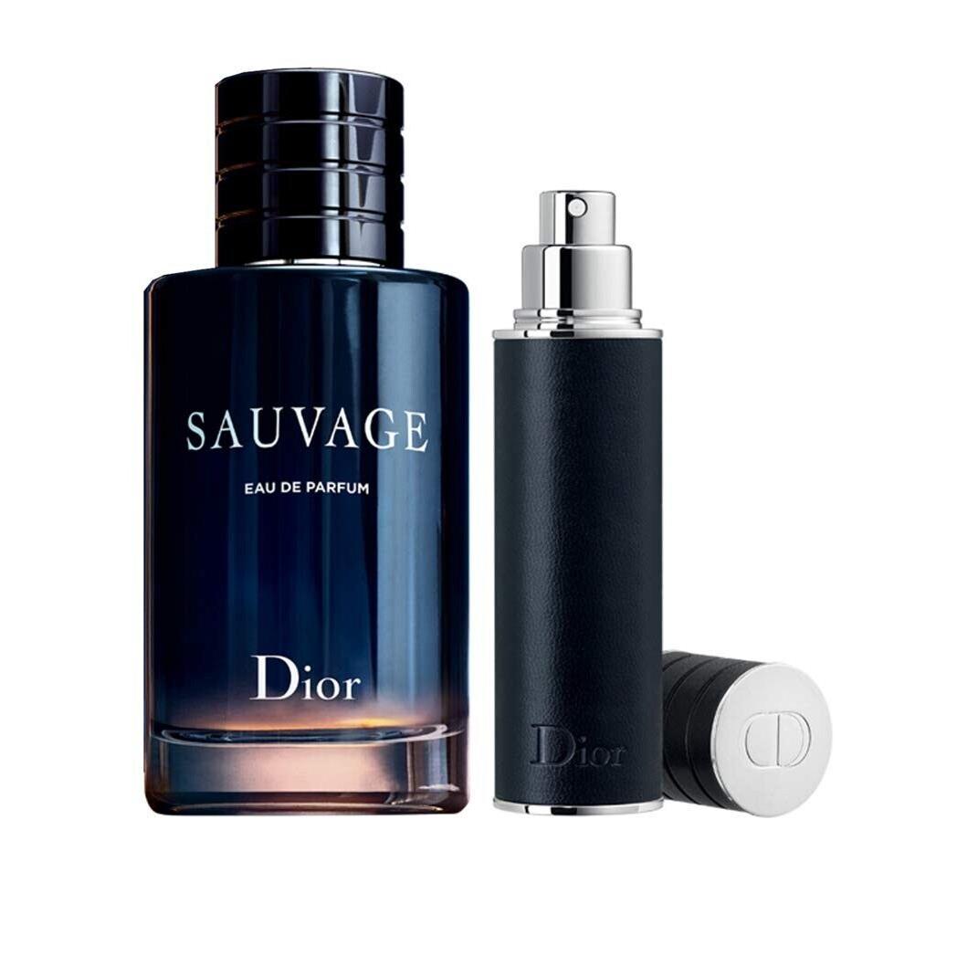 Christian Dior Sauvage For Men 2 Piece Set 3.4 Oz Eau De Parfum Spray / 0.34 Oz