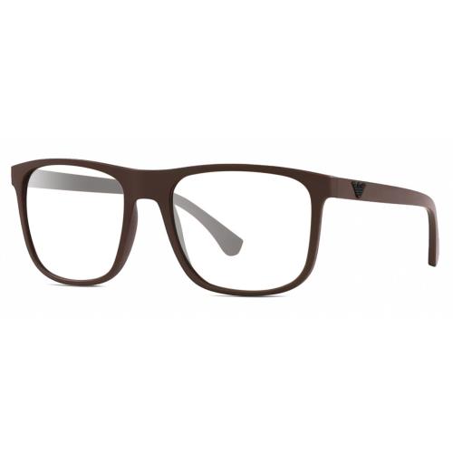 Emporio Armani EA4129 Designer Reading Glasses Matte Brown Square 56mm