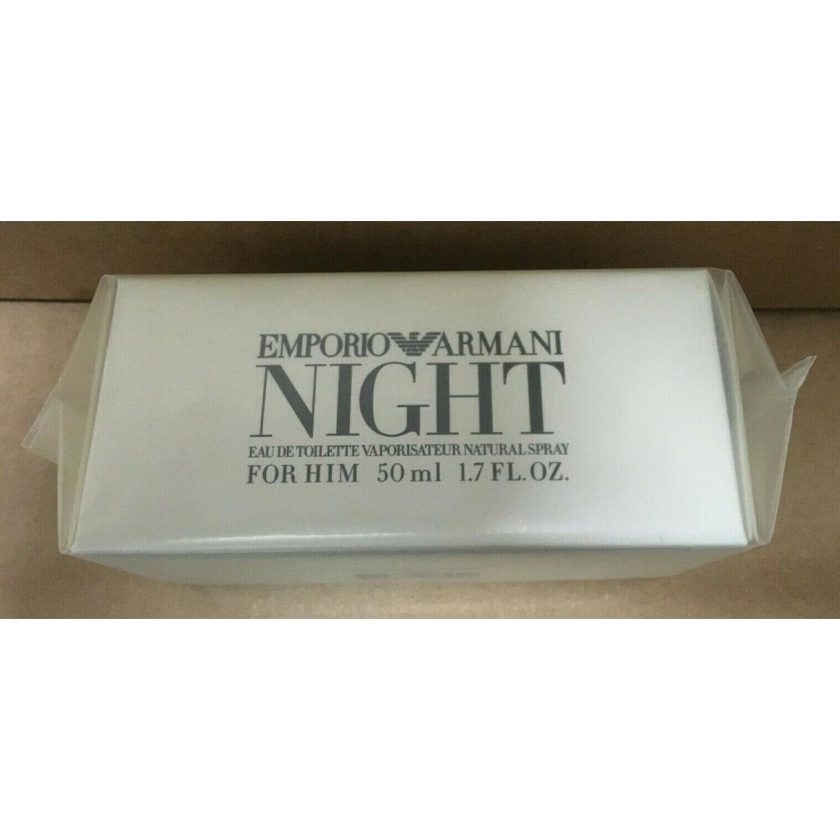 Emporio Armani Night For Him Eau De Toilette Spray For Men 1.7 Oz / 50ml Rare TT