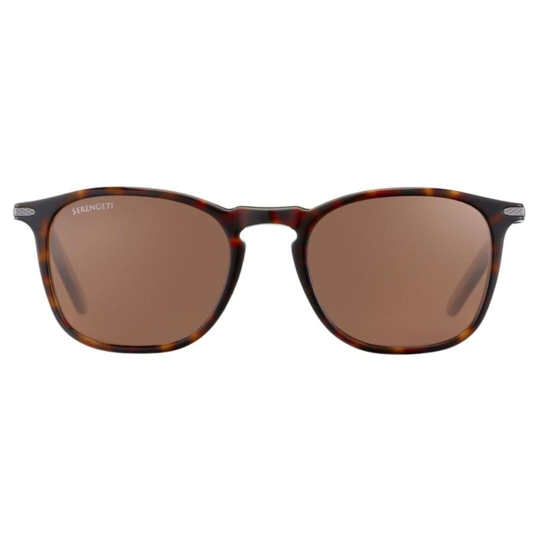 Serengeti Delio Polarized Shiny Dark Havana Oval Sunglasses