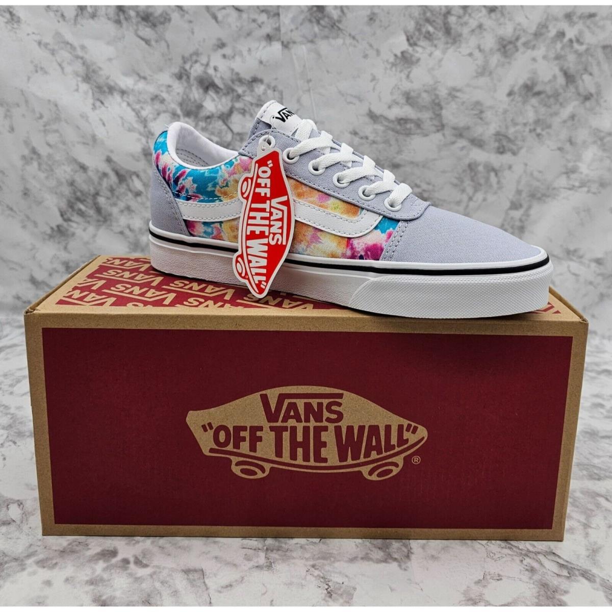 Vans Ward Rainbow Tie Dye Silver Women`s Shoes Size 7.5