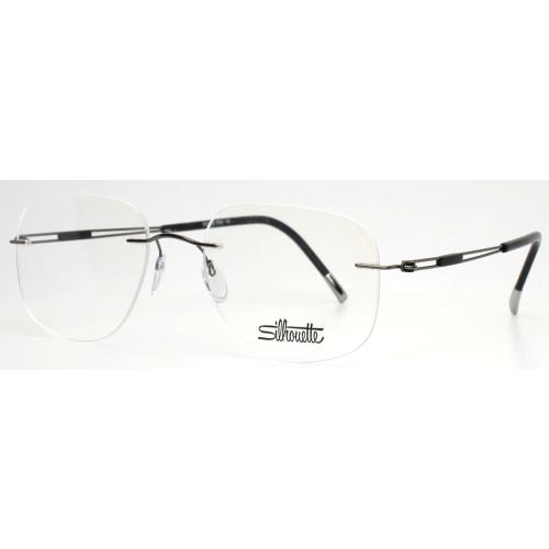 Silhouette 5521 70 6560 Space Grey Mens Square Rimless Eyeglasses 53-19-145 B:42