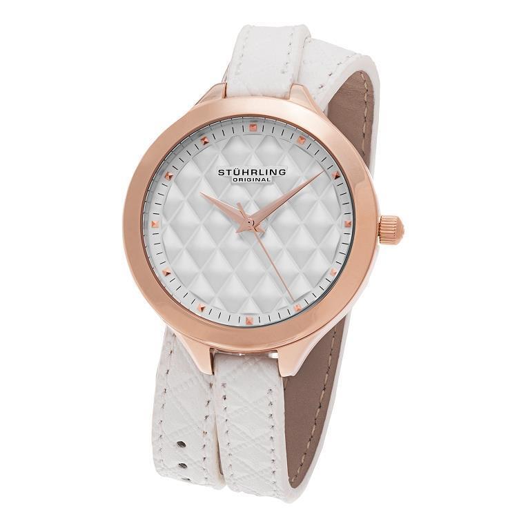 Stuhrling 658 03 Vogue Analog Quartz Double Wrap Leather Strap Womens Watch