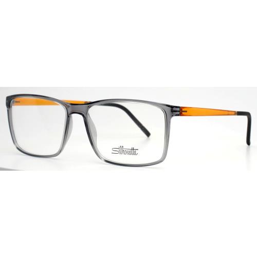 Silhouette Spx 2956 75 6660 Grey Mens Rectangle Eyeglasses 57-16-145 B:40