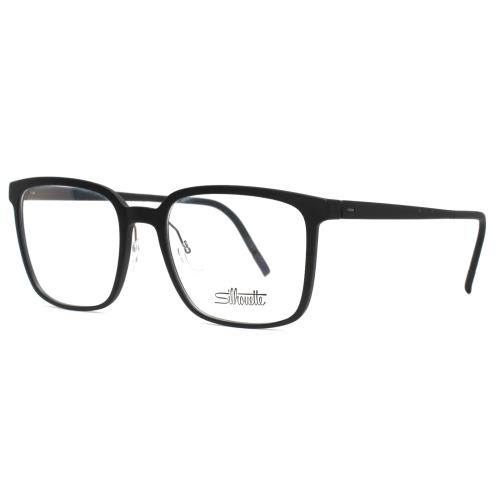 Silhouette Spx 2957 75 9060 Black Unisex Square Full Rim Eyeglasses 53-18-140