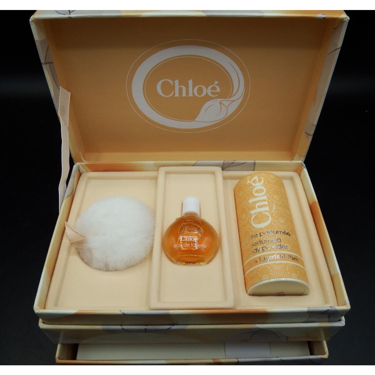 Vtg Chloe Bath Body Calla Lily Jewel Box W/ Powder Stationary Gift