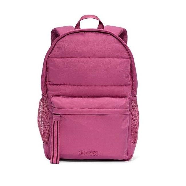 Victoria`s Secret Pink Quilted Puffer Backpack 2024 Back 2 School - Pink