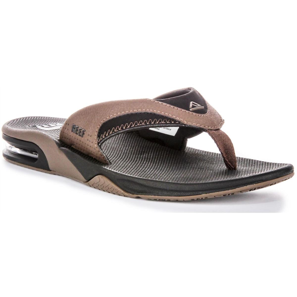 Reef Fanning Flip Flop Toe Thong Jersey Mens Sandal Brown Black US 8 - 13