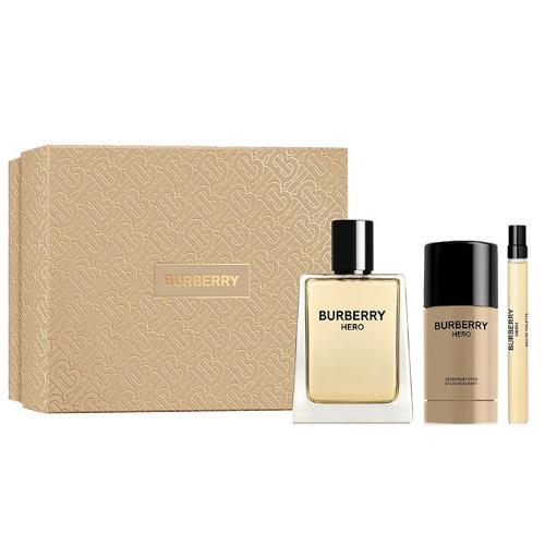 Hero by Burberry 3pc Gift Set Men 3.3 Edt + 0.33 Edt Sp + 2.4 Deo Stick