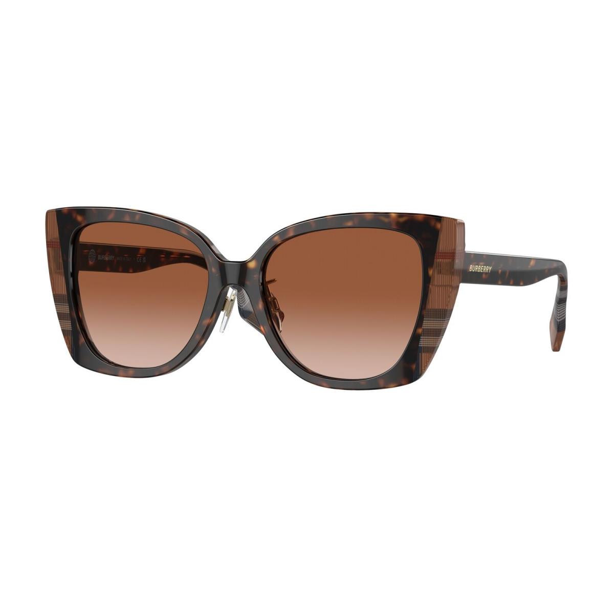 Burberry BE4393F 405313 Meryl Dark Havana Brown Gradient 54mm Women`s Sunglasses