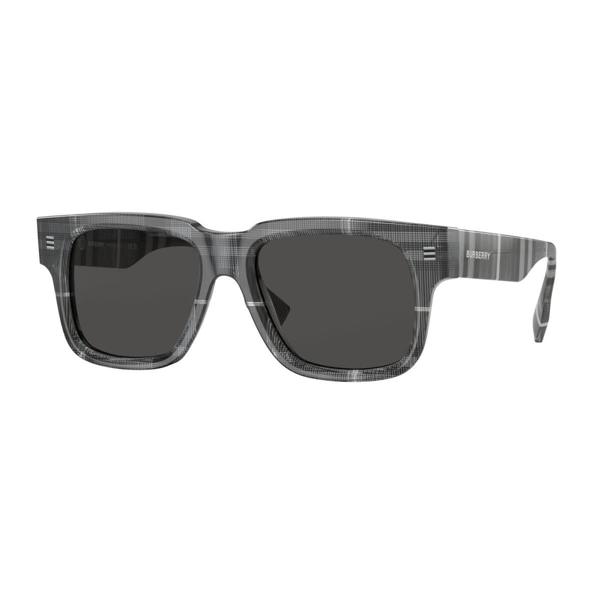 Burberry BE4394F 380487 Hayden Charcoal Check Dark Grey 54 mm Men`s Sunglasses