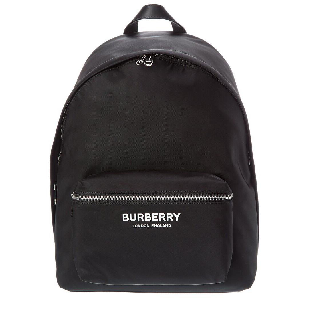 Burberry Logo Nylon Backpack Men`s Black