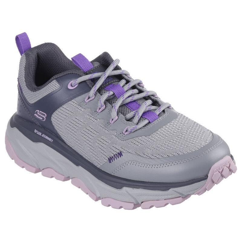 Womens Skechers Relaxed Fit: D`lux Journey-marigold Charcoal Purple Knit - Gray