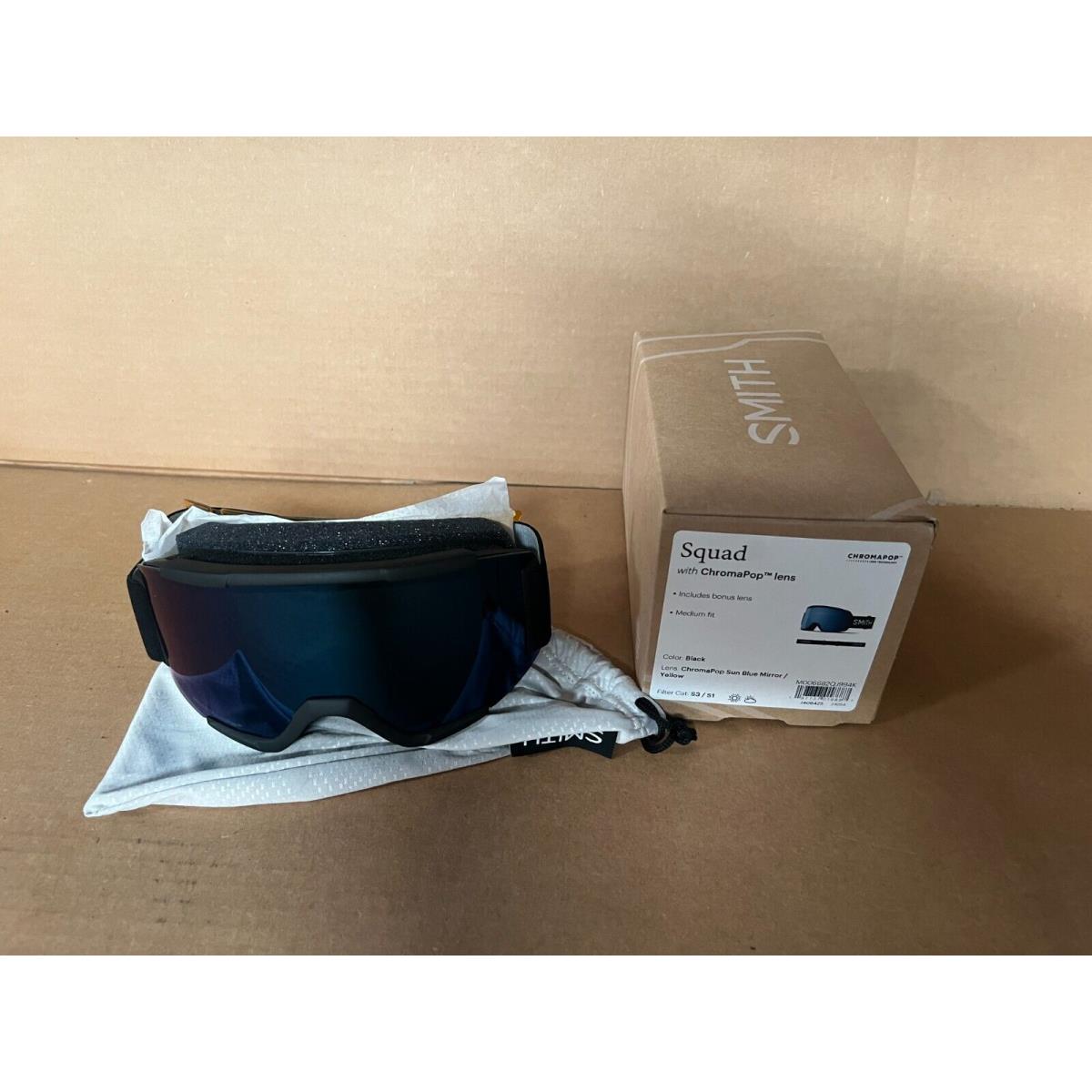 Smith Squad Goggles Chromapop Sunplatinum Black Mirror/storm Blue / Yellow