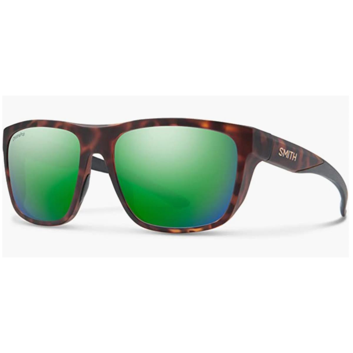 Smith Barra Sunglasses-matte Tortoise-chromapop Polarized Green Mirror