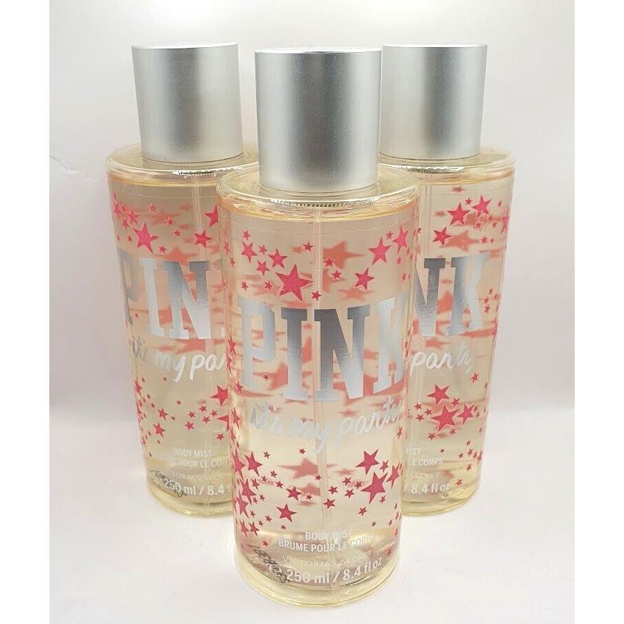 Victoria`s Secret Pink It`s MY Party Body Mist 8.4 oz Set OF 3